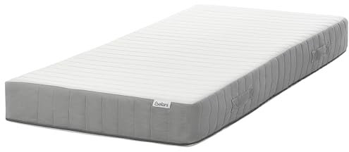Beliani Matratze Taschenfederkern hart 90 x 200 cm weiß/grau Abnehmbarer Bezug Roomy