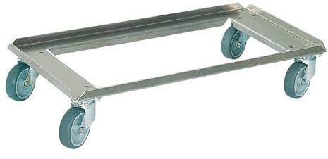 BRB Edelstahl-Transportroller für Behälter 800 x 400 mm, offene Deckfläche