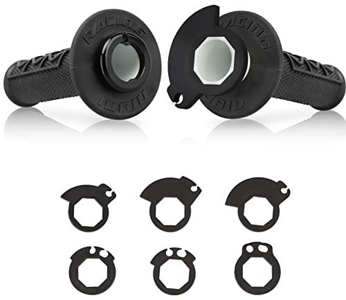 nibbi 7/8“ Throttle Grips 22mm Integrated Throttle Handlebar for Pit Bike Dirt Bike ATV (black)