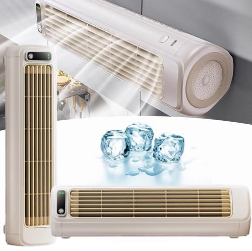 Outfany Cooling Ace - Aire acondicionado Mini Aire Acondicionado Portatil, Libiyi Cooling Ace, Shirem Cooling Ace, ventilador de torre portátil de escritorio - 3 velocidades, carga USB (beige)