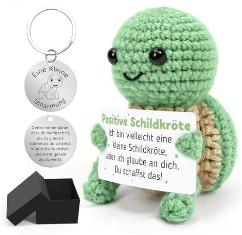 Cadimus Pocket Hug Positive Schildkröte,Kreative Gehäkelte Turtle, Emotional Support Geschenk,Glückliche Schildkröte Schlüsselanhänger,Positive Geschenke für Beste Freunde,Familie,Freundinnen