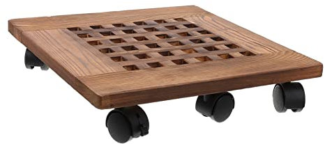 ANDRESLAD Pallet per Fioriera Mobile su Ruote Vassoio in Legno per Flusso d'Aria Facile Posizionamento