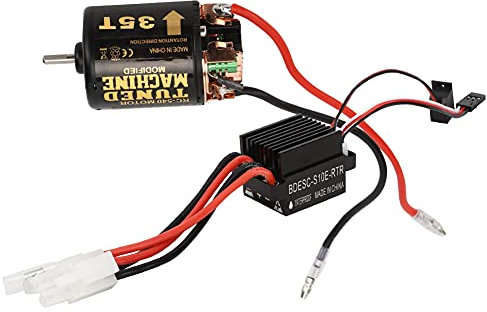 540-Bürstenmotor mit 320-A-Bürsten-ESC-Set, Hohes Drehmoment für RC-Car-Drift-Klettern, Metall/Schwarz, 35T/45T/55T Geschwindigkeit, 7,2-7,4V/12V, 2-3S LiPo/NiMH-Akku (35T)