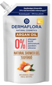 Dermaflora Argan Oil Shower Gel Refill – 500ml | Moisturizing Natural Shower Gel with Argan Oil | Paraben-Free, Sulfate-Free, Gentle on Skin | Eco-Friendly Refill Pack