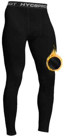 HYCOPROT Pantalon Thermique Homme sous-Vêtements Longs Thermique Hiver Leggings Fonctionnels de Ski Toison Intérieure Chauds Hommes