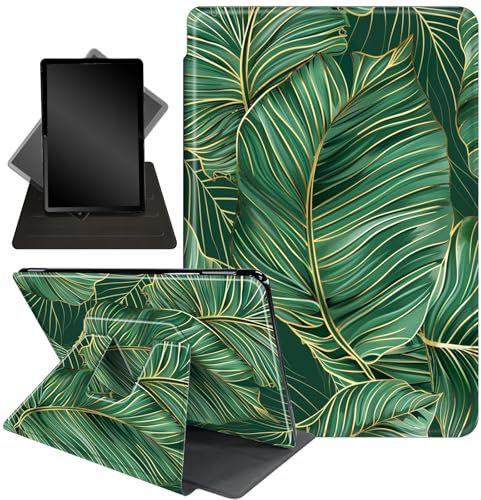 for Fire HD 10 Tablet Case 11th Generation 2021 and Amazon Fire HD10 Plus Case 10.1, 360 Degree Rotating Stand Smart Protective Case,for Fire HD 10 2021 Tablet,Tropical Leaves