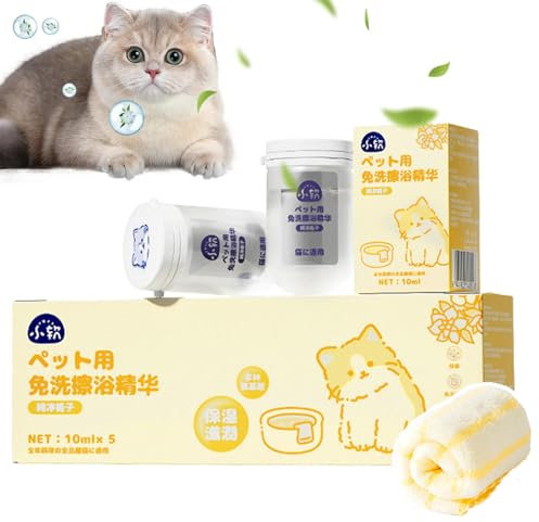 Wasserloses Katzenshampoo, Trockenshampoo für Katzen, Mildes, nährendes, wasserloses Pet Wash Shampoo für wasserlose Haustiere, Sicheres tragbares Hundebad, natürliches Haustier-Shampoo für Haustiere,