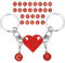 BCHKO Couple Porte-clés Partenaire Forme de Coeur Couple Porte-clés Deux Coeurs avec 26 Lettres Anniversaire créatif