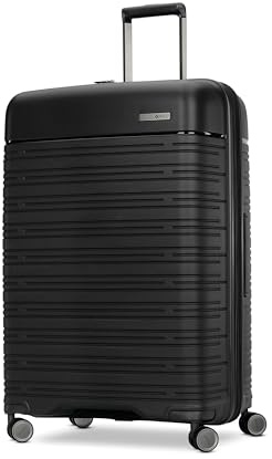 Samsonite Elevation Plus - Large Hardside Luggage - Scratch Resistant Polypropylene Shell, RightHeight™ Adjustable Handle, Integrated AirTag Holder, TSA Lock, WetPak™ Compartment - Triple Black