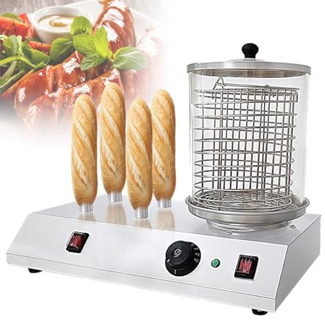 XCSCUK 2 In 1 Hot Dog Machine&Bun Warmer Machine,Electric Hot Dog Steamer,with Temperature Control,for Hot Dogs, Egg Rolls