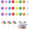 Tyqour 24Pcs Colorful Balloon Cake Topper Cake Balls Decorations Ball Cake Toppers DIY Cake Balloons Insert Topper for Birthday Baby Shower Wedding Party Cake Decorations