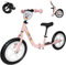 FlitzFix Laufrad Ultraleicht ab 2 Jahre Faltbares Balance Bike inkl. Tragegurt Höhenverstellbare Sattel & Lenker 12 Zoll Reifen Stabiler Carbonstahlrahmen rutschfeste Fußablage Mädchen Junge (Rosa)