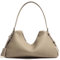 Feliz&Luk Echtleder henkeltasche Damen Schultertasche | Hobo Bag Umhängetasche aus Leder | Elegante Handtasche Bucket Bag für Pendlerinnen Grau