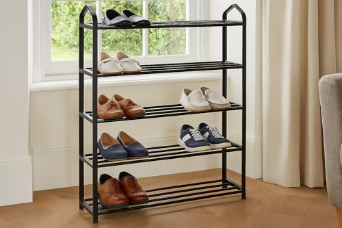 CELINO making your day 5 Tier Shoe Storage Organizer Shoes Rack Freestanding Footwear Rack Stand Hallway, Entryway, Living Room 15 Pairs 62x20x79 cm