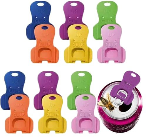 Easy Tab Opener & Drink Protector, Pack of 12 Can Stoppers, Drinks Cans Stopper, Drink Can Opener, Ring Opener, Drinks Can Lid, Manual Can Opener for Beer, Soda, Drinks (12 Stück)