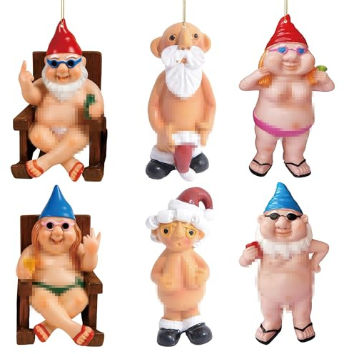 Weihnachtsdeko Christbaumschmuck 12-teilig – 2D Acryl Anhänger im Zwergen-Design, flach & leicht, farbstabil & wiederverwendbar, mit Aufhängeschnur für Baum, Fenster, Türen & Geschenke