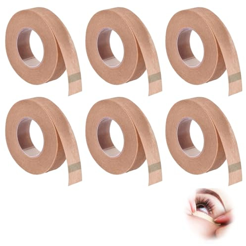 6 Rollen Micropore Tape, Tape Selbstklebender Verband Flexibles Hautband Atmungsaktives Nasenband Selbstklebendes Mullband Reißbar Selbstklebender 1.25cm x 9.14m für Sport Wimpernverlängerung