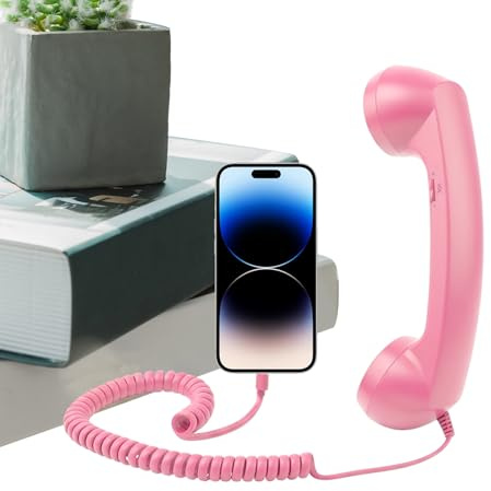 Generisch Kabelgebundener Hörer Für Handy | Type-C Retro Bequemes Zubehör Mit Mikrofon,Vintage-Telefon,Voor Reizen Bijzondere Gelegenheden Kampvuur Halloween Feest Festival Thuis
