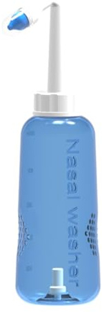 PACKOVE 500-Ml Nasenspülung Gerät aus Kunststoff mit Wasserflussregelung und 2 Düsen für Erwachsene und Kinder zur Effektiven Nasenspülung zu Hause