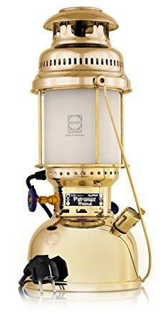 Petromax Tischleuchte HK500/829 (Elektro) (Messing, HK500) | die wohl bekannteste Starklichtlampe der Welt | Deckenleuchte| Innenräume | 60 Watt | Chrom oder Messing