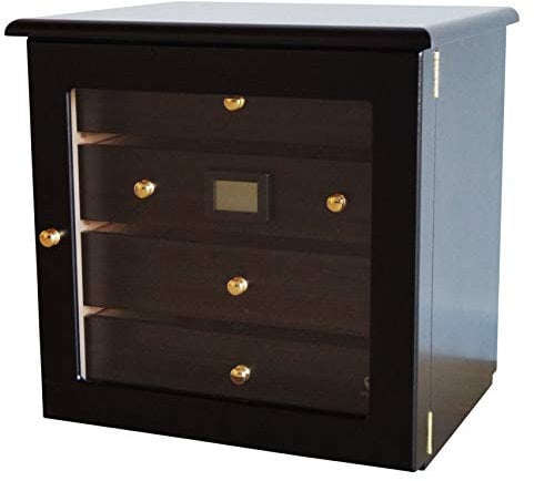 GERMANUS Zigarren Humidor Schrank Radix, Schwarz