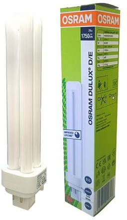 10x OSRAM DULUX D/E 26W/840 G24q-3 (4-stift) | Kallvit 4000 K - 4-stifts energisparlampa 165 mm