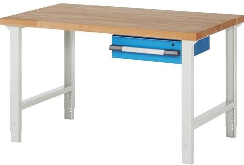 eurokraft | Werkbank | Baukastensystem Serie 7000 | 1 Hängeschublade | BxT 1500 x 900 mm