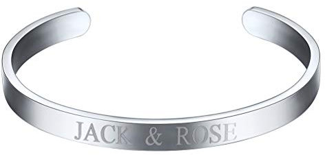 PROSTEEL Personalisiert Offener Armband hochglanzpoliert Edelstahl Name Texte Gravur Armreif für Damen Herren Partnerarmband Freundschaft(Silber/L)