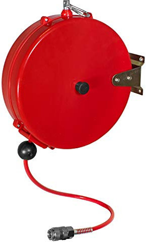 Automatischer Druckluftschlauchaufroller 10m 1/4 mit Wandmontage und automatischem Einzug - Rot - C.M.C Creative
