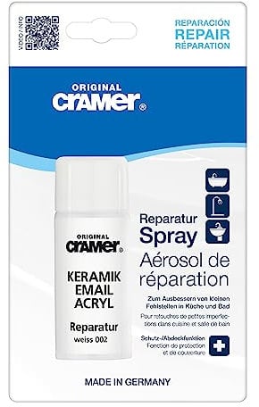 Cramer Reparatur-Spray 50 ml reinweiß - hochwertiger Aerosol-Reparaturlack für Küche und Bad, zum Ausbessern kleiner Fehlstellen