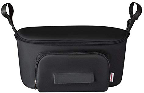 Kinderwagen Organizer Multifunktions Große Kapazität Kinderwagen Hängen Tasche Universal Aufbewahrungstasche Windel (Without Strap-Schwarz)
