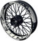 OneWheel Felgenaufkleber Motorrad passend für KTM EXC passt auf alle 17 Zoll Supermoto Felgen - Vorder- und Hinterrad beidseitig inkl. Farbiger Spokes - V4 - Felgenrandaufkleber (schwarz)