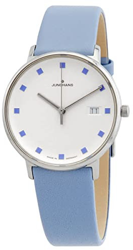 JUNGHANS Damenuhr Form Damen Lederband blau 47/4055.00