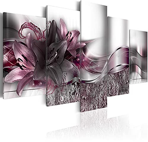 murando Acrylglasbild 200x100 cm 5 Teilig Wandbild auf Acryl Glasbilder Kunstdruck Moderne Acrylglas Platte Wanddekoration Geschenke Heimdekoration Glasbild Blumen Lilien Abstrakt b-A-0273-k-p