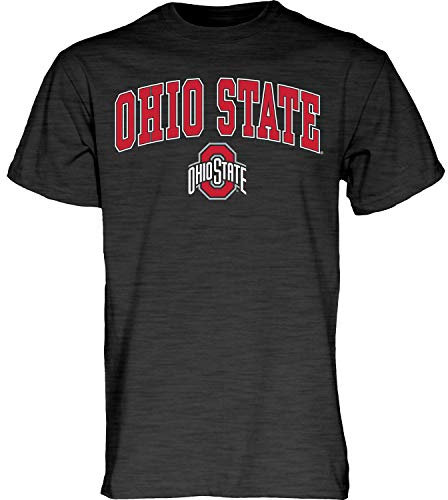 The Blue Brand NCAA Herren T-Shirt Ohio State Buckeyes Dark Heather Arching Over, Ohio State Buckeyes Dark Heather, XXL