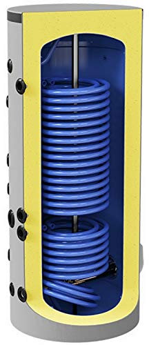 Kombinierter Warmwasserspeicher Wärmepumpenspeicher mit 2 Wärmetauscher und eingebauten Elektroheizstab 500 Liter + 3-9 kW EXTRA GROẞER Wärmetauscher