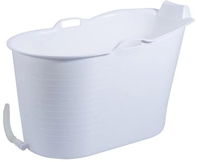 Mobile Badewanne, Ideal für das kleines Badezimmer, 97x52x65cm, Stylisch und Stimmungsvoll (white)