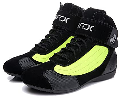 Sebasty Stivali da Moto Traspiranti,Scarpe di Protezione da Moto,Scarpe da Moto da Motociclista Touring per Motoscafi Estivi da Uomo e da Donna,Green-39