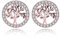 Bo&Pao Boucles d'Oreilles Tige Arbre de Vie en Argent Sterling 925, Or rose