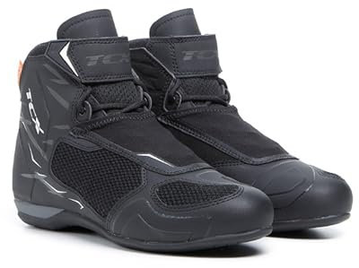 TCX - R04D Lady Air, Scarpe da Moto Donna, Traspirabili e Versatili, Tomaia in Mesh con Rivestimento Hot-Melt, Chiusura con Lacci e Velcro, Nero/Bianco