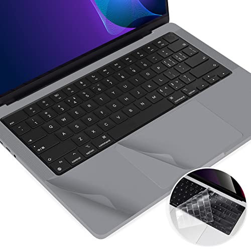 Funda 3 en 1 para MacBook Pro 14 con protector de trackpad para Apple MacBook Pro de 14 pulgadas M2 M1 Pro/Max Chip A2442 A2779 con cubierta de teclado, gris espacial