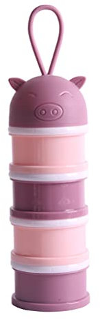 BSTCAR 4 Schicht Milchpulver Portionierer Baby, Milch Pulver Spender Milchpulver-Behälter mit Griff, Tragbare Kawaii Milchkasten Milchpulverspender Lebensmittelbehälter Baby