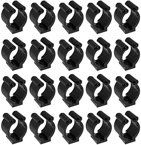 20pcs Clips de Rangement Muraux pour Canne à Pêche Pinces Support Organisateur Clip Stockage Queue de Billard Pince de Localisation 24mm