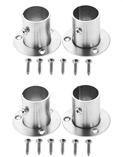 Hicello 4 pezzi flange in acciaio inox per armadio, tubazione, supporto e supporto, collegamento tra tubi, appendiabiti, 25 mm