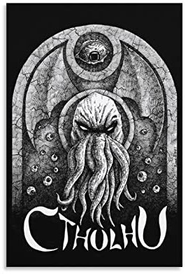 Cthulhu Mythos Poster / Kunstdruck auf Leinwand, Motiv Mythos, 30 x 45 cm