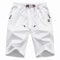JustSun Mens Shorts Casual Sports Joggers Shorts with Elastic Waist Zipper Pockets White UK 3X-Large