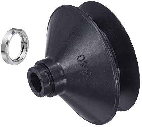 PATIKIL Vacío Succión Copa, 1 Paquete Nitrilo Goma 7mm ID x 43mm OD Neumático Fuelle Succionador Almohadilla con Junta para Industria, Negro