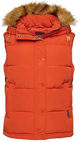 Superdry Damen VINTAGE EVEREST FAUX FUR GILET A7 – Weste, Pureed Pumpkin,