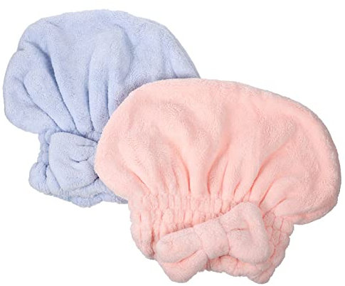 FRCOLOR 2st Hut Aus Korallenvlies Für Trockenes Haar Schnell Trockenes Haar Trocknende Saugfähige Kappe Mützen Für Frauen Schnell Trocknende Haarpackung Fräulein Abdeckung Gemütlich