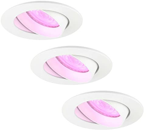 Ledvion - 3X SMART LED Einbaustrahler Rio, Weiß, Dimmbar, Rund, RGBWW, 2 Jahre Garantie